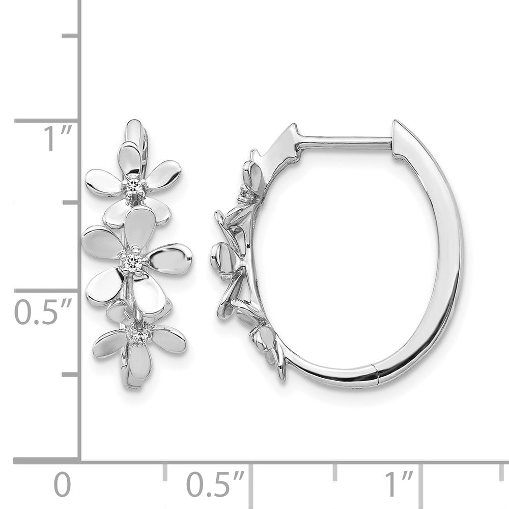 14k White Gold Real Diamond Earrings