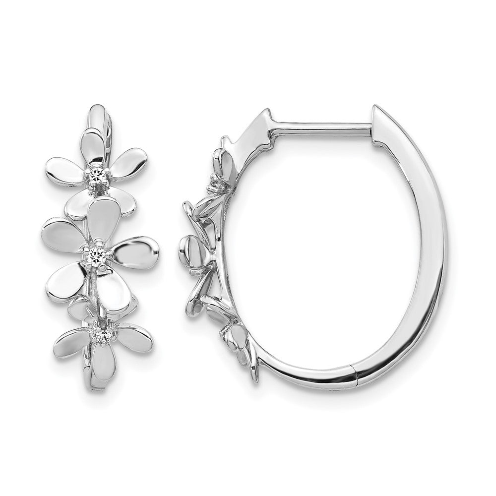 14k White Gold Real Diamond Earrings
