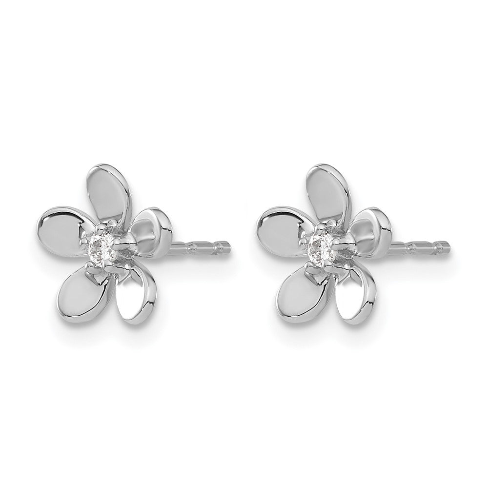 14k White Gold Real Diamond Earrings
