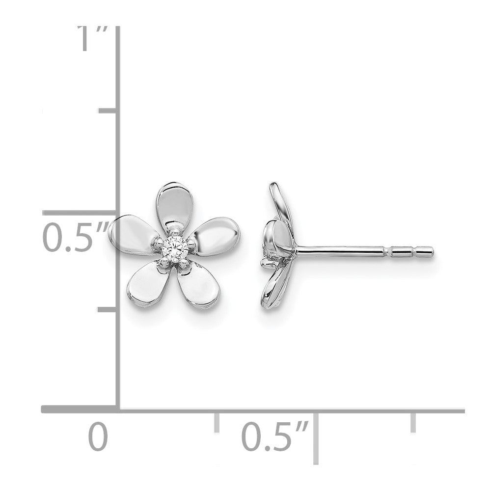 14k White Gold Real Diamond Earrings