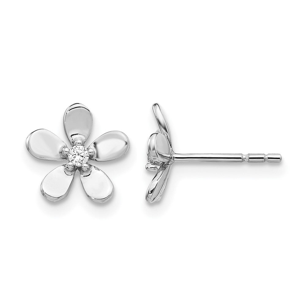 14k White Gold Real Diamond Earrings