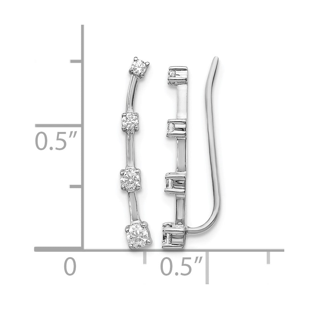 14k White Gold 1/3 Ct. Lab Grown Diamond VS/SI+ G+ Complete Ear Climber