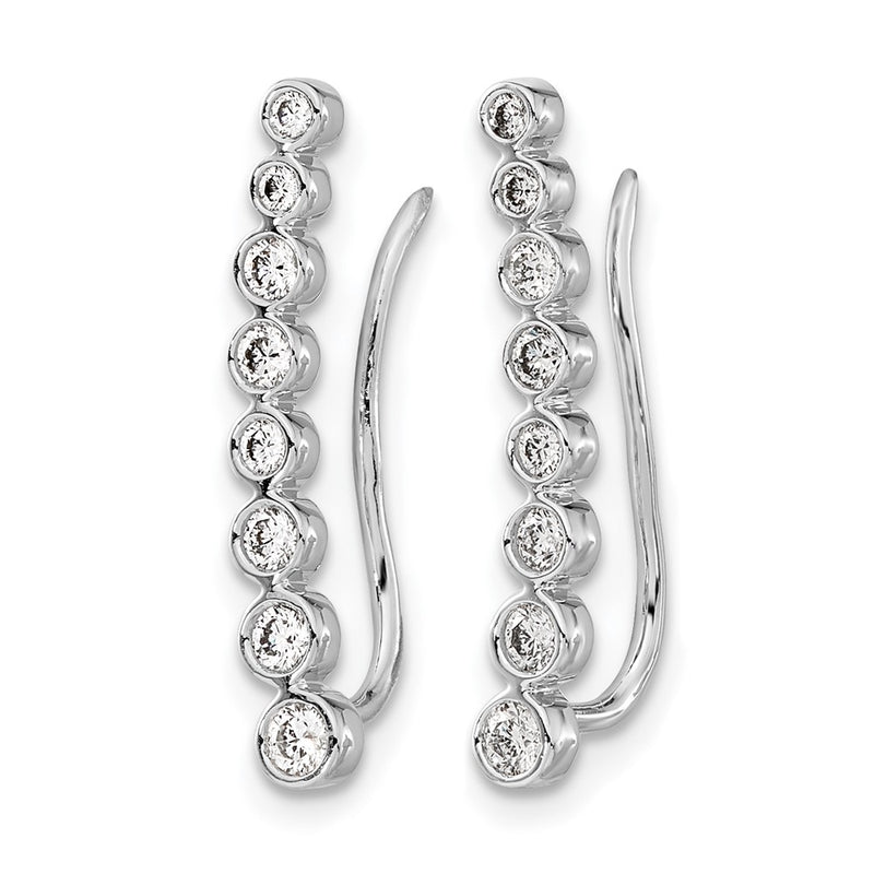 14k White Gold 3/8 Ct. Lab Grown Diamond VS/SI+ G+ Complete Ear Climber