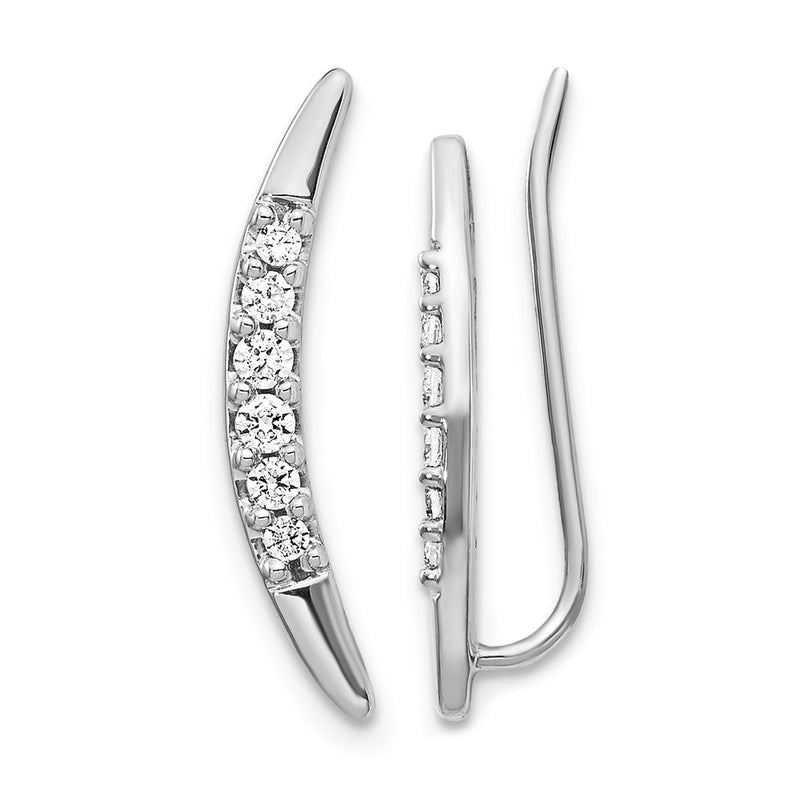 14k White Gold 1/5 Ct. Lab Grown Diamond VS/SI+ G+ Ear Climber