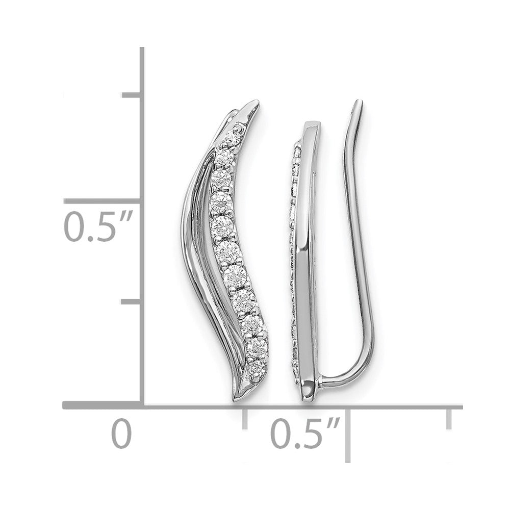 14k White Gold 1/4 Ct. Lab Grown Diamond VS/SI+ G+ Ear Climber