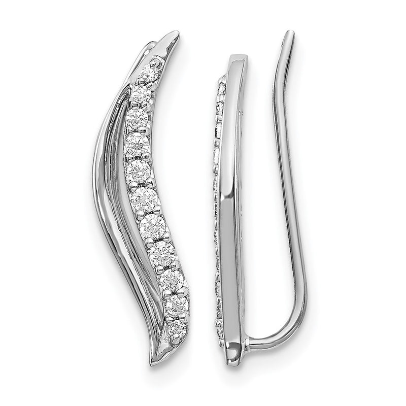 14k White Gold 1/4 Ct. Lab Grown Diamond VS/SI+ G+ Ear Climber