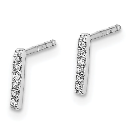 14K White Gold Lab Grown VS/SI+ G+ Diamond Letter I Initial Post Earrings