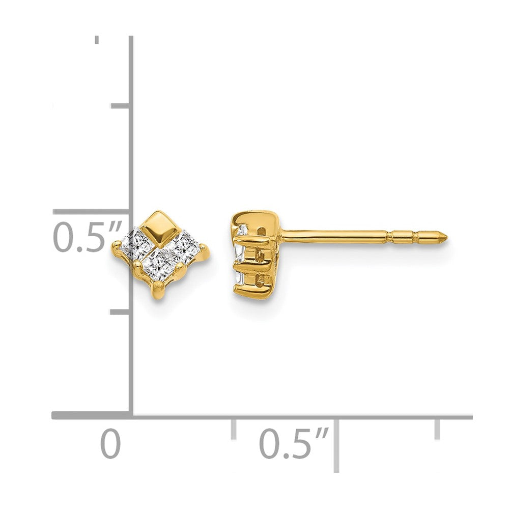 14k Yellow Gold Real Diamond Earrings