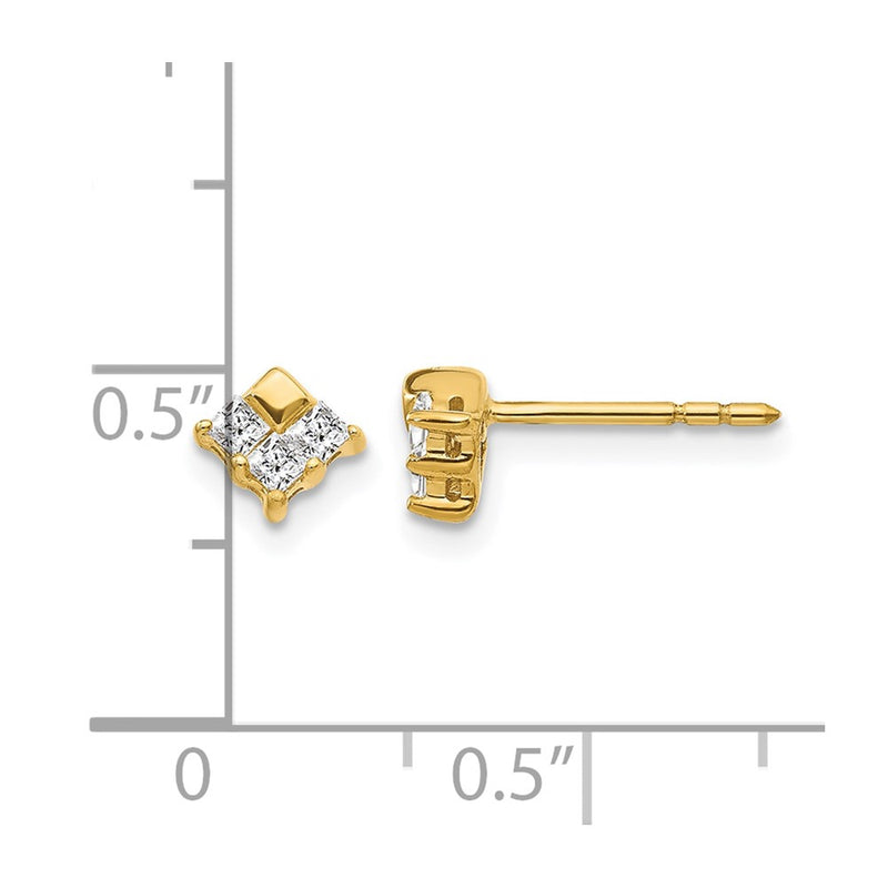 14k Yellow Gold Real Diamond Earrings