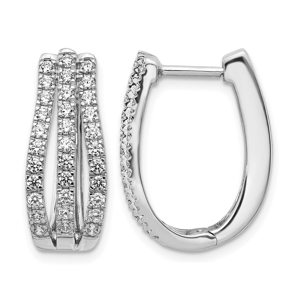 14k White Gold Real Diamond Earrings