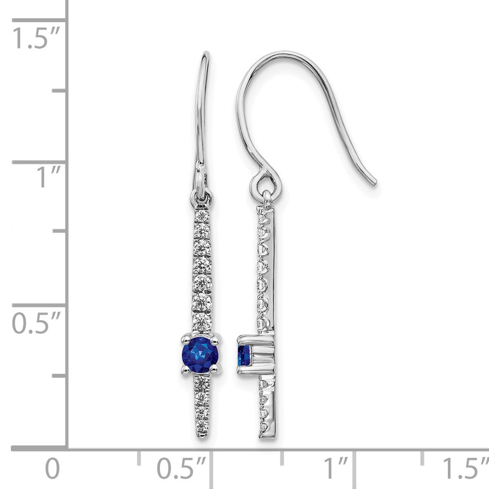 14k White Gold Real Diamond and Sapphire Fancy Earrings