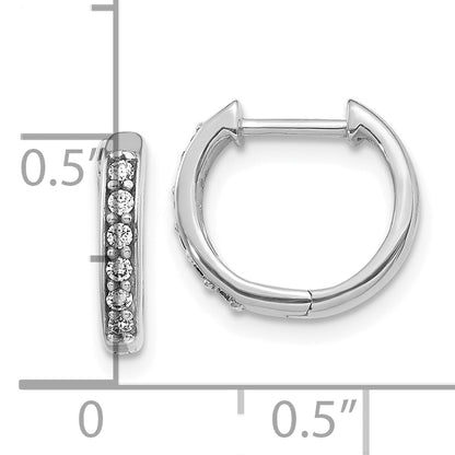 10K White Gold Diamond Hinged Hoop Earrings