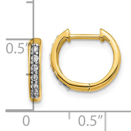 10K Yellow Gold Diamond Hinged Hoop Earrings