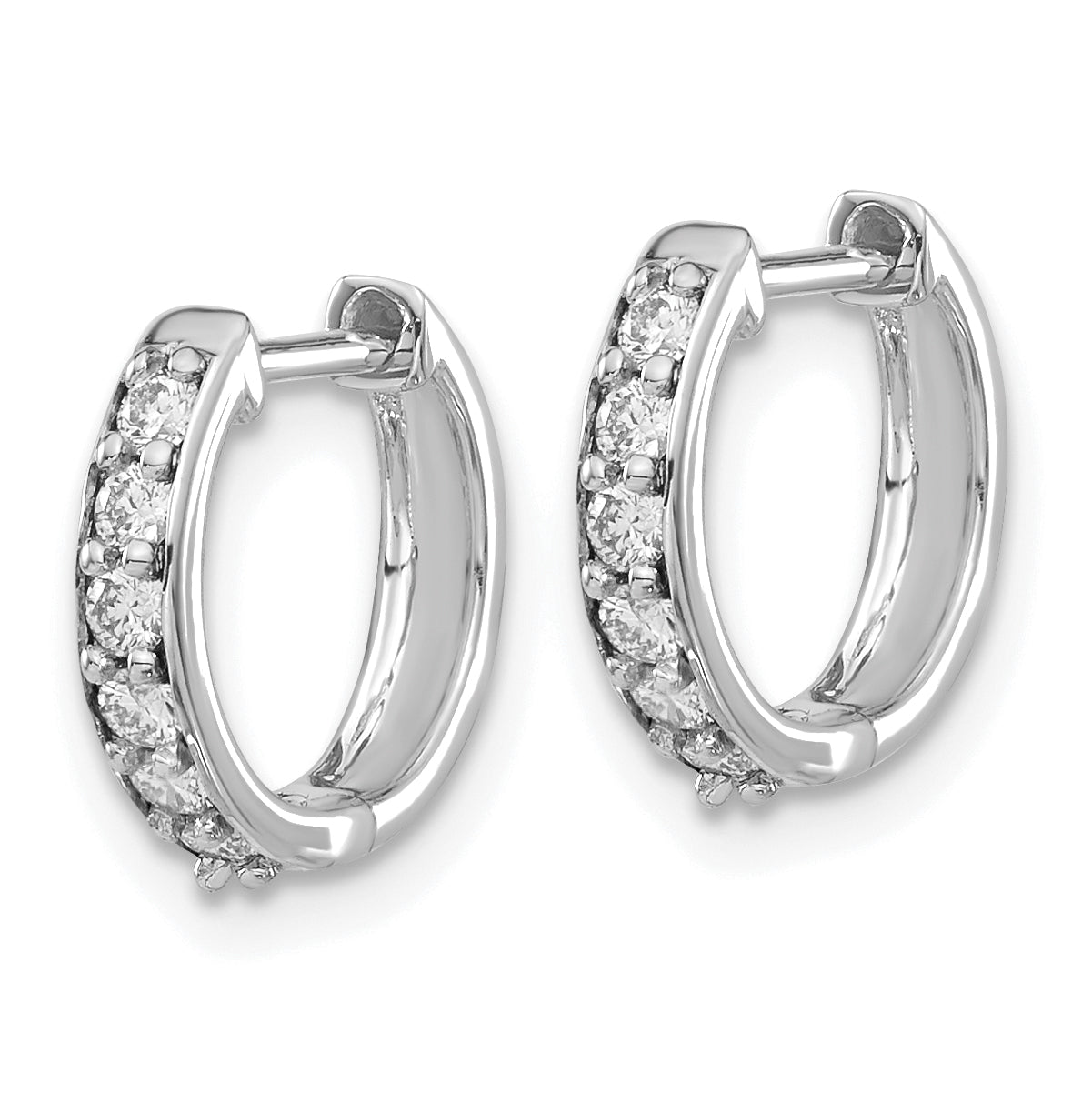 14k White Gold 1/4 Ct. Lab Grown Diamond VS/SI+ G+ Hinged Hoop Earrings