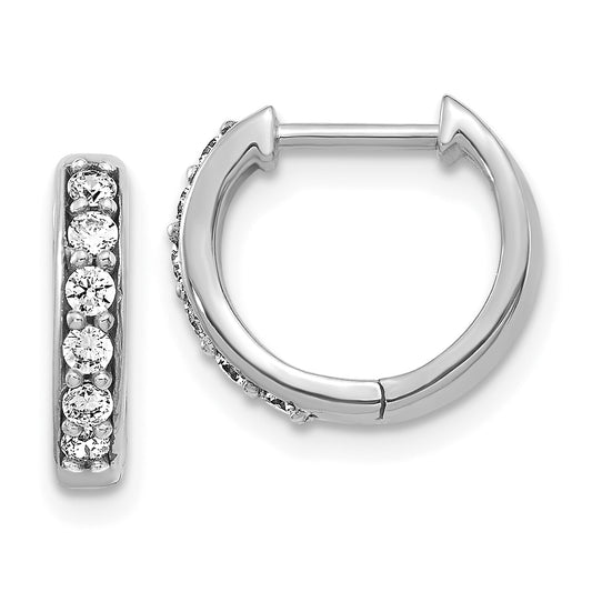 14k White Gold 1/4 Ct. Lab Grown Diamond VS/SI+ G+ Hinged Hoop Earrings