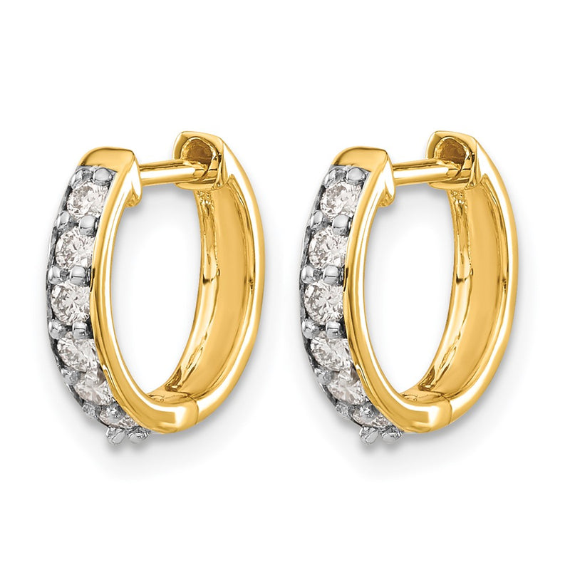 14k Yellow Gold 1/4 Ct. Lab Grown Diamond VS/SI+ G+ Hinged Hoop Earrings