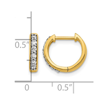 14k Yellow Gold 1/4 Ct. Lab Grown Diamond VS/SI+ G+ Hinged Hoop Earrings