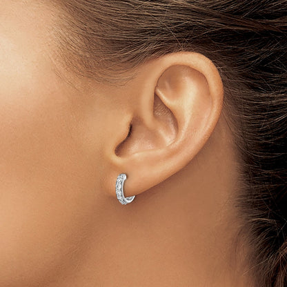 14k White Gold 1/2 Ct. Lab Grown Diamond VS/SI+ G+ Complete Hinged Hoop Earrings