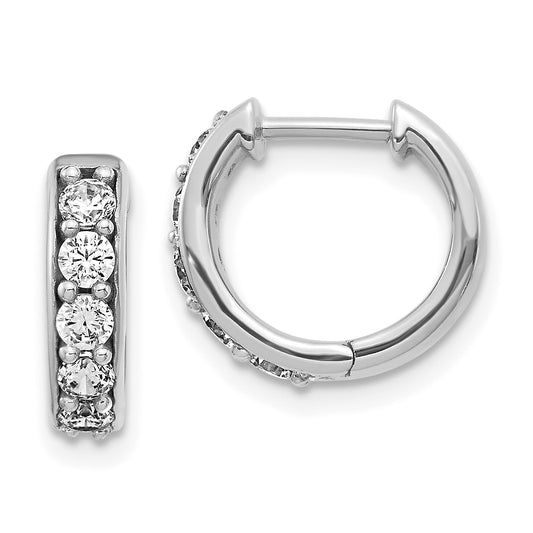 14k White Gold 1/2 Ct. Lab Grown Diamond VS/SI+ G+ Hinged Hoop Earrings