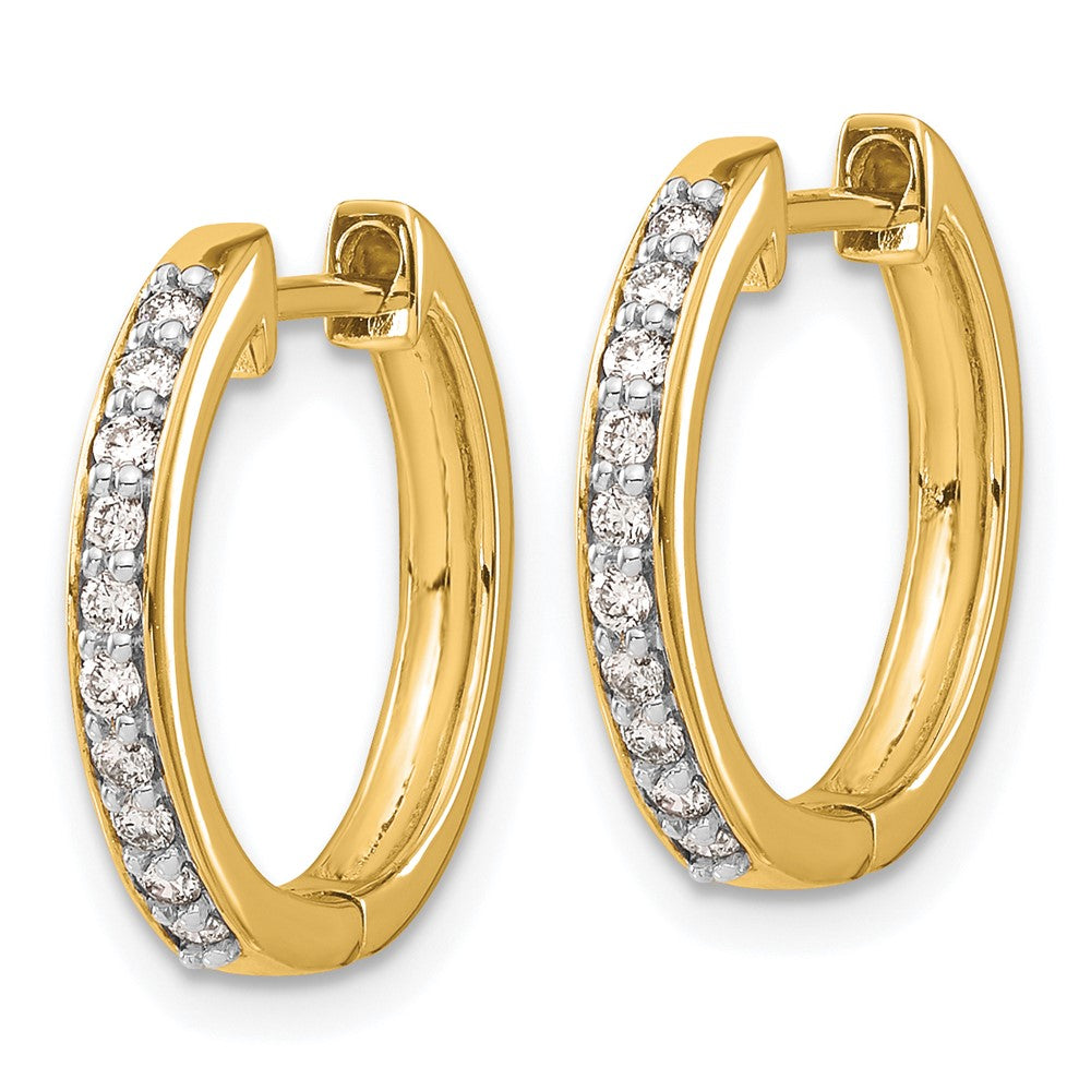 14k Yellow Gold 1/4 Ct. Lab Grown Diamond VS/SI+ G+ Complete Hinged Hoop Earrings