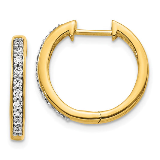 14k Yellow Gold 1/4 Ct. Lab Grown Diamond VS/SI+ G+ Complete Hinged Hoop Earrings