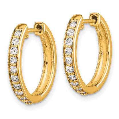 10K Yellow Gold Diamond Hinged Hoop Earrings