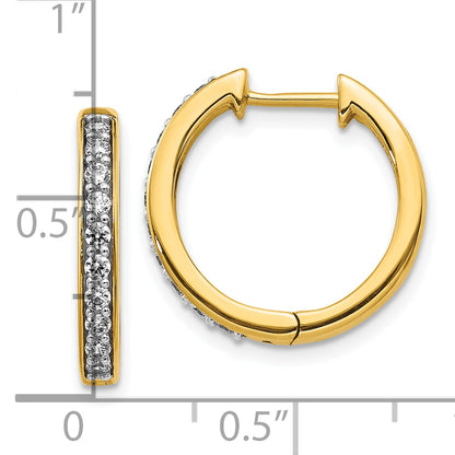 10K Yellow Gold Diamond Hinged Hoop Earrings