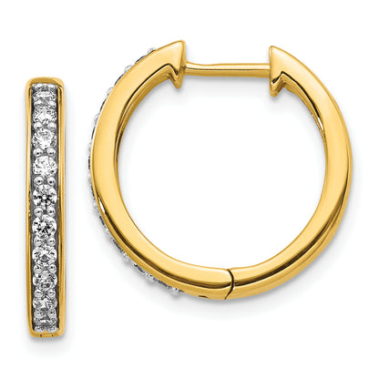 10K Yellow Gold Diamond Hinged Hoop Earrings