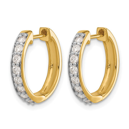 14k Yellow Gold 1/2 Ct. Lab Grown Diamond VS/SI+ G+ Hinged Hoop Earrings