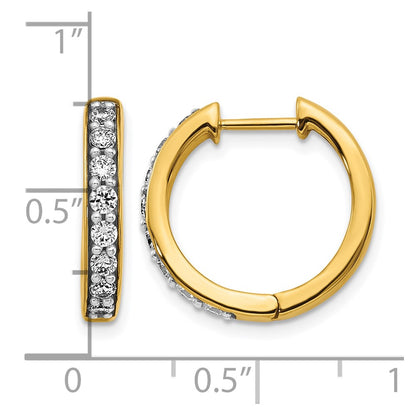 14k Yellow Gold 1/2 Ct. Lab Grown Diamond VS/SI+ G+ Hinged Hoop Earrings
