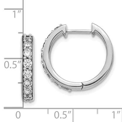 10K White Gold Diamond Hinged Hoop Earrings
