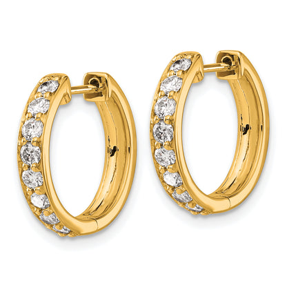 10K Yellow Gold Diamond Hinged Hoop Earrings