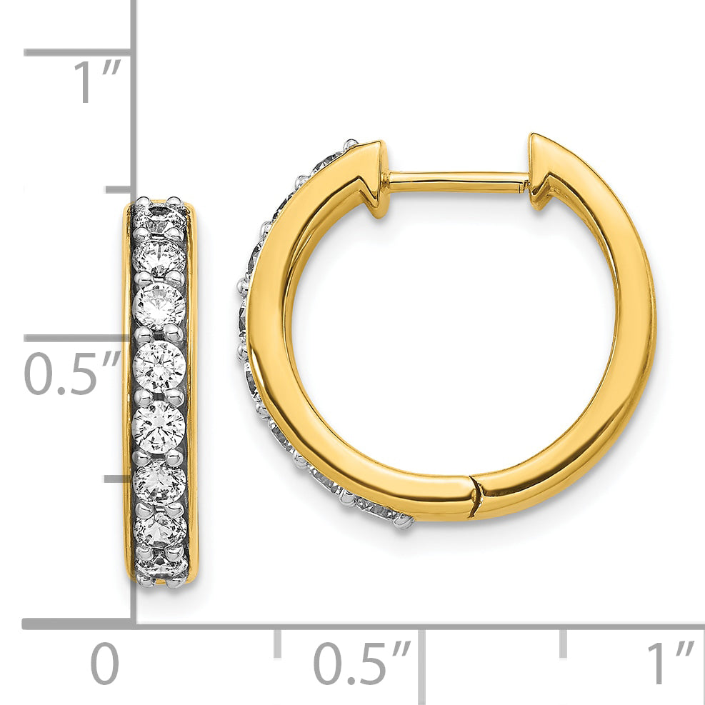 10K Yellow Gold Diamond Hinged Hoop Earrings