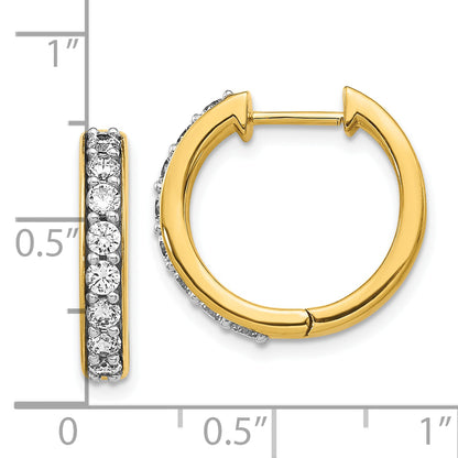 10K Yellow Gold Diamond Hinged Hoop Earrings