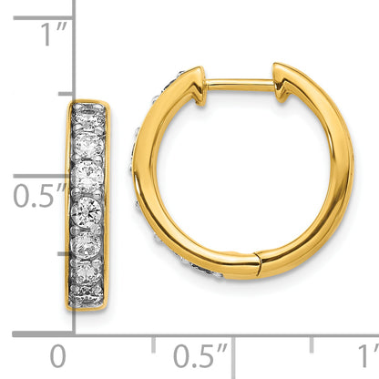 10K Yellow Gold Diamond Hinged Hoop Earrings