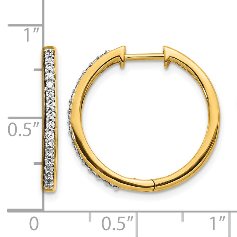 10K Yellow Gold Diamond Hinged Hoop Earrings