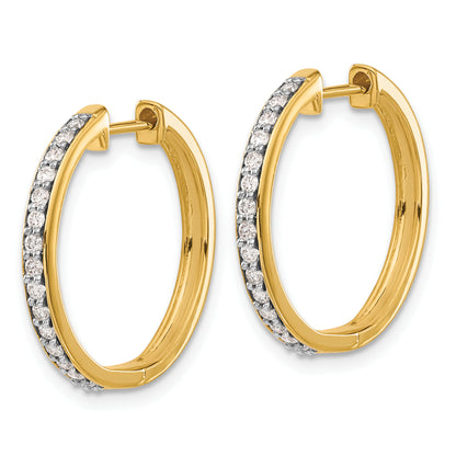 10K Yellow Gold Diamond Hinged Hoop Earrings