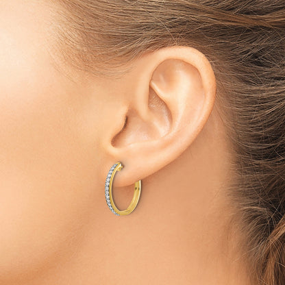 10K Yellow Gold Diamond Hinged Hoop Earrings