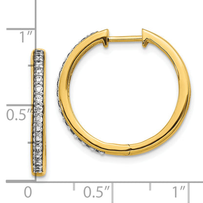 10K Yellow Gold Diamond Hinged Hoop Earrings