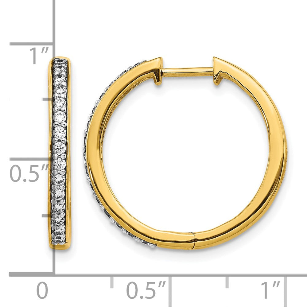 14k Yellow Gold 1/3 Ct. Lab Grown Diamond VS/SI+ G+ Complete Hinged Hoop Earrings