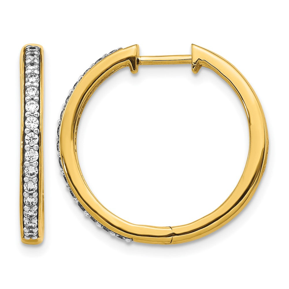 14k Yellow Gold 1/3 Ct. Lab Grown Diamond VS/SI+ G+ Complete Hinged Hoop Earrings