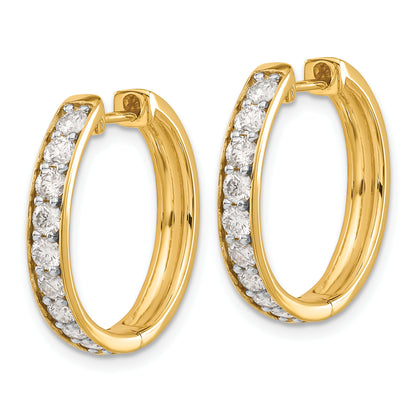 10K Yellow Gold Diamond Hinged Hoop Earrings