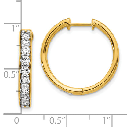 10K Yellow Gold Diamond Hinged Hoop Earrings