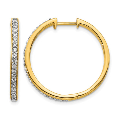 10K Yellow Gold Diamond Hinged Hoop Earrings