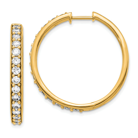14k Yellow Gold Lab Grown Diamond VS/SI FGH Hinged Hoop Earrings