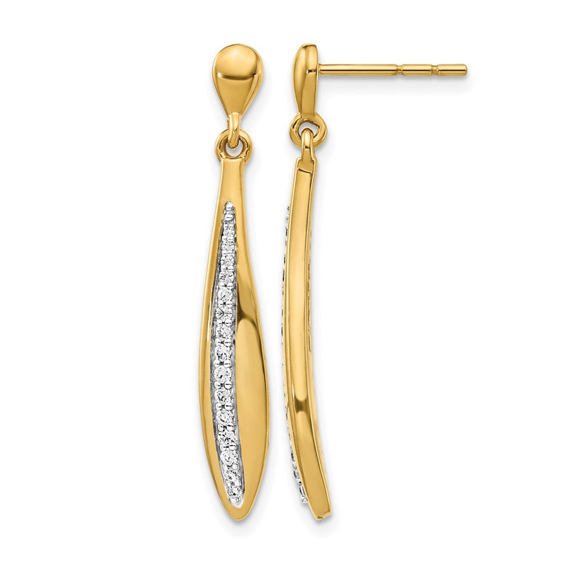 14k Yellow Gold Real Diamond Post Earrings