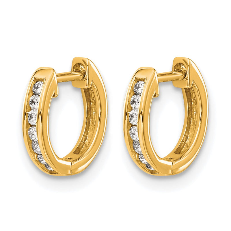 14k Yellow Gold 1/8 Ct. Lab Grown Diamond VS/SI+ G+ Complete Hinged Hoop Earrings
