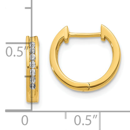 10K Yellow Gold Diamond Hinged Hoop Earrings