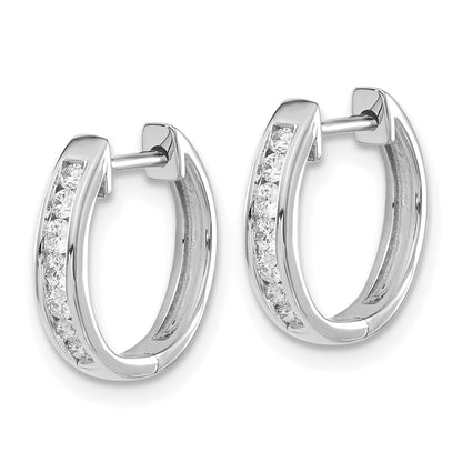 14k White Gold 1/4 Ct. Lab Grown Diamond VS/SI+ G+ Hinged Hoop Earrings