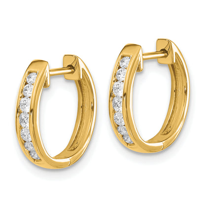 14k Yellow Gold 1/4 Ct. Lab Grown Diamond VS/SI+ G+ Hinged Hoop Earrings